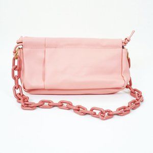 Pink Plastic Chain Handler Shoulder Bag